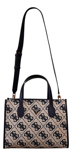Guess Bolso Tote Con Doble Compartimento Ruma, Logotipo Azul