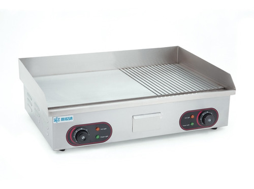 Plancha Grill Mitad Lisa Y Mitad Acanalada Migsa Bn-822b