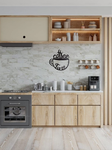 Letrero Cuadro Decorativo Coffee Time Mdf 6mm Pintado Mod2 Chocolate