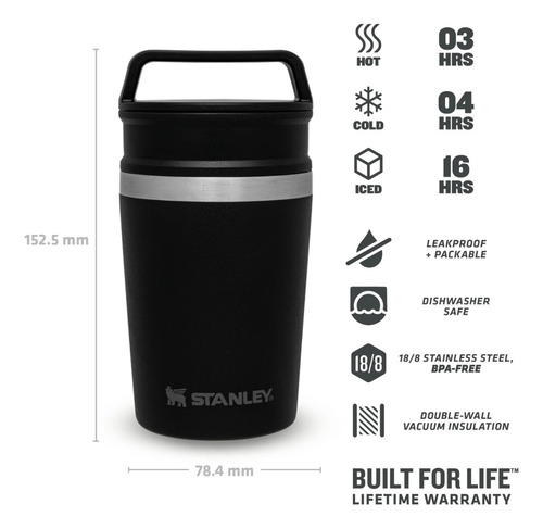 Travel Mug Stanley Shortstack Travel - Mug Negro 8oz/236ml