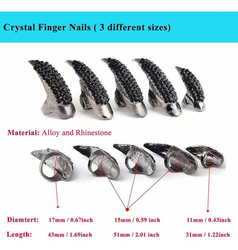 10 Piezas De Anillo De Uñas Disfraz De Garra De Halloween