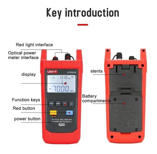 Power Meter Medidor De Potencia Óptica Ip65 Vfl Uni-t Ut693d