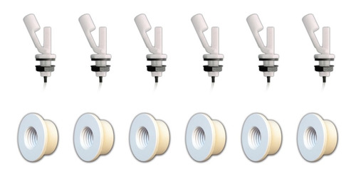 6 Sensores De Nível Água Original Eicos La16m +6 Adaptadores