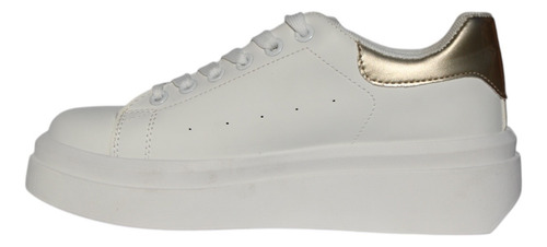 Tenis Para Dama Moda Juveniles Cómodos Casuales Blancos