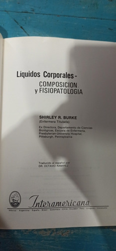 Líquidos Corporales Composición Y Fisiopatología (Usado)