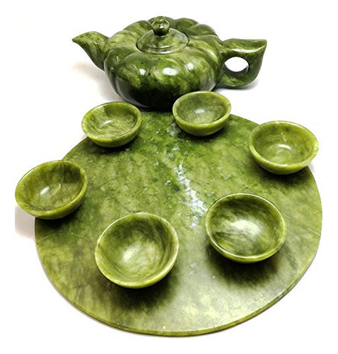 Juegos De Teteras Y Tazas Hechas A Mano De Jade Verde Natura