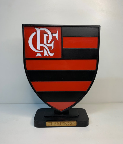 Mascote Do Flamengo Escudo Decorativo Mapa Brasil - Resina