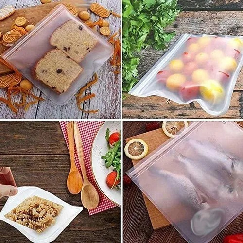 Imagen 6 de 6 de Bolsas De Silicon Reutilizables Para Alimentos Pack 10 Pzas