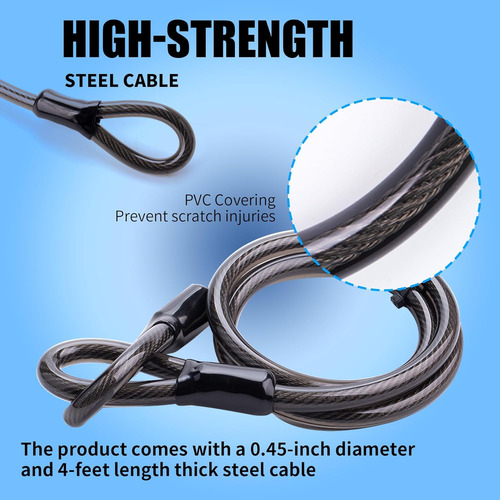 Oraevy Candado Para Bicicleta Con Cable Antirrobo De Alta Re