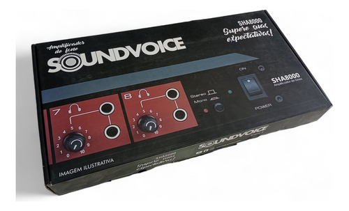 Amplificador Fone De Ouvido Soundvoice Sha 8000 8 Entradas 127V