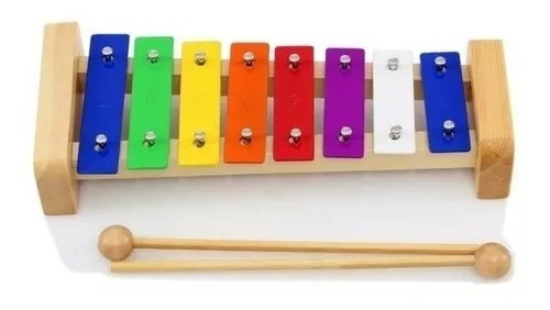 Metalofón Xilofon Con Baquetas Infantil Stagg MetaK8 De Colores