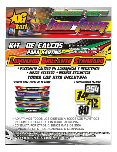Calcos Karting Laminadas Brillante - Stripped