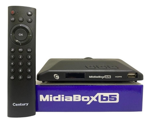 Imagem 3 de 10 de Receptor Digital Century Midiabox B4 Azul Hd Tv Midia Box B4