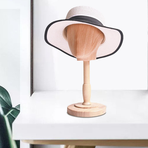 Cabeza De Maniquí De Madera Para Sombreros, Gorras,