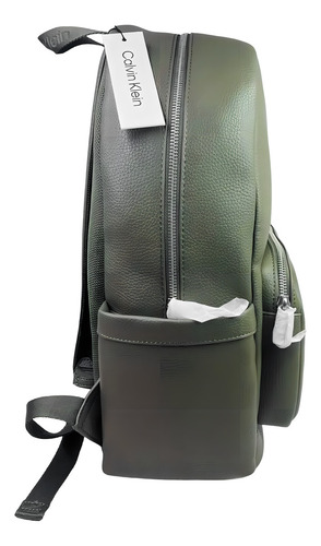 Mochila Backpack Calvin Klein De Piel Color Verde Unisex Casual - Y Color Verde Musgo Diseño De La Tela Lisa