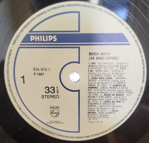 Lp Bossa Nova(30 Anos Depois)-0s Cariocas-nara Leão-elis-gal Estandar (Usado)