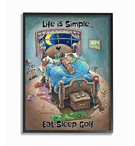 Stupell Industries Life Is Simple Funny Golf Cartoon Sports 