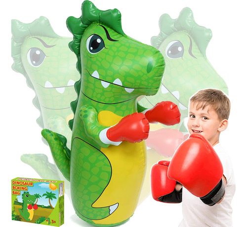 Saco De Boxeo Para Niños, 47 Pulgadas T-rex Dinosaurio Bop.