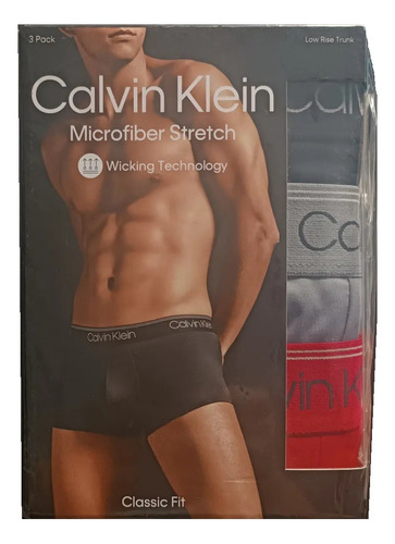 Bóxer Calvin Klein Pack X3 Importado Microfiber Stretch -mix