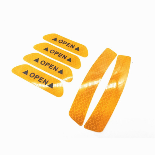 Sticker Reflectivo Open Puertas Tuning Amarillo Precaucion
