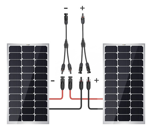 Ougerv Kit Panel Solar 200 W 9bb Conector Cable Adaptador 20