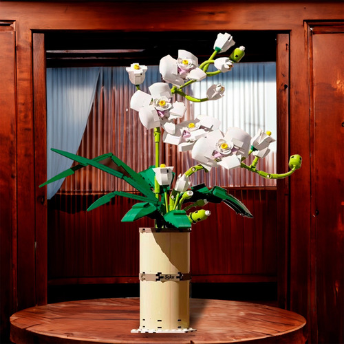 Soku Flores Orquideas Blancas Bloques Construcción Decora Cantidad De Piezas 558
