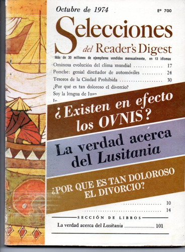 Selecciones Del Reader´s Digest Nº407 Octubre 1974