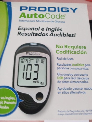 Glucómetro Prodigy Autocode Negro