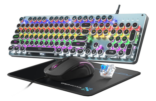 Conjunto De Teclado E Mouse Typewriter Mechanical Gaming Tai