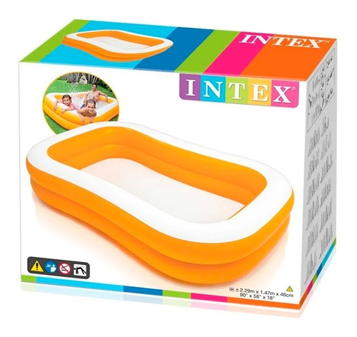 Albercas Inflable Rectangular Grande Infantil 2.29m X 1.47 M