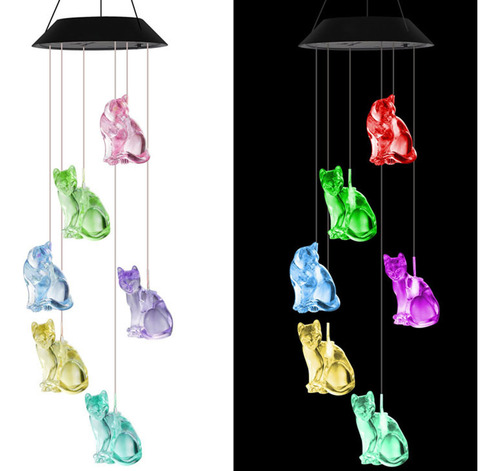 Campanilla De Viento Solar Colorida Para Exteriores I Night
