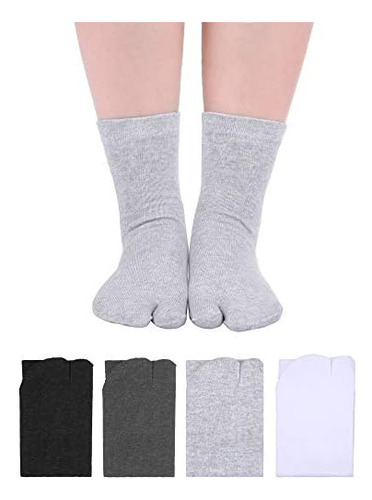 4 Pares De Calcetines Con Chanclas Tabi Split Toe Calcetines