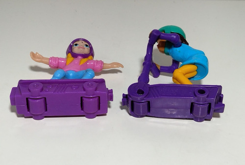 Muñecas Polly Poket Skater Y En Monopatin X 2 (Usado)