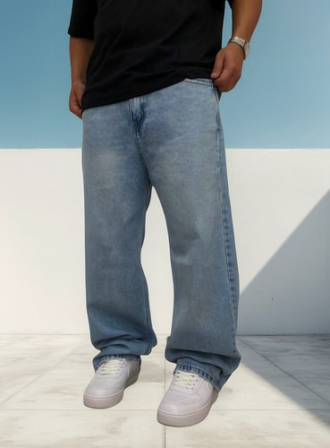 Jean Mom Baggy Hombre Pantalón Rígido Suelto