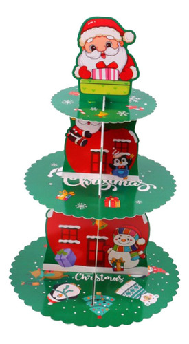 2 Soporte Para Postres Navideños, Expositor De Papá Noel