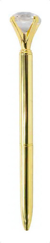 Caneta Cor Dourada Metal Rollerball Princesa Diamante 0.7mm