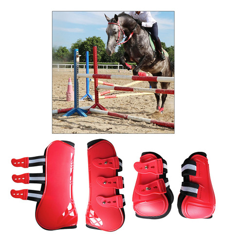 Botas De Pata De Caballo Delantero + Trasero Rojo M
