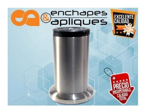 Imagen 3 de 3 de Pata Mueble Acero Inoxidable 8cm Tipo Pesado