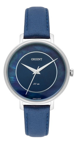 Relógio Orient Feminino Fbsc0014 D1dx Cor Da Correia Azul Cor Do Bisel Prateado Cor Do Fundo Azul