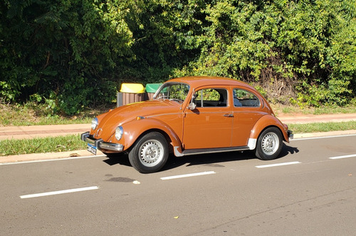 Vw Fusca 1300 1975 Marrom Caravela Placa Preta Impecável