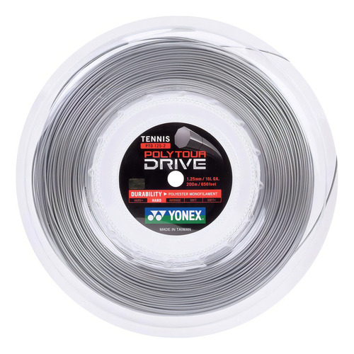 Cuerda enrollable Yonex Poly Tour Drive de 16 l y 1,25 mm con 200 metros