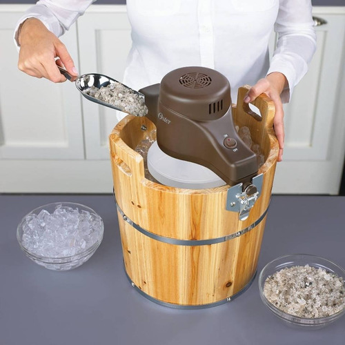 Máquina Para Hacer Helados Oster Cubeta De Madera 4 Cuartos