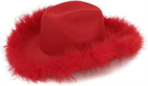 Sombrero Vaquero Rojo Amybasic, Sombrero Vaquera Rojo, Boa O
