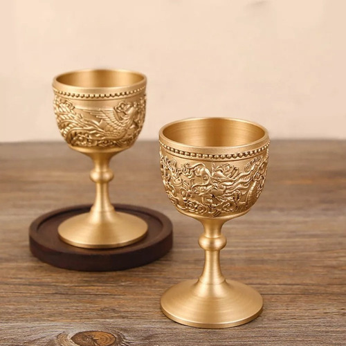 Ha Copas Cobre Sólido Dragón/fénix Licor Fuerte Regalo