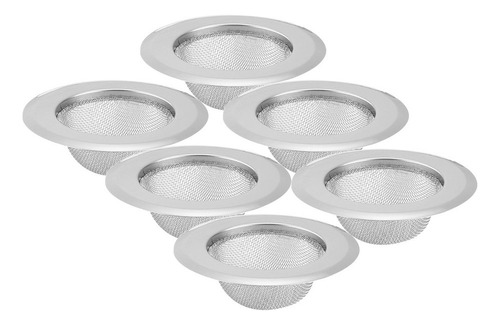 Filtro De Drenaje Para Lavabo De Acero Inoxidable, 6 Unidade