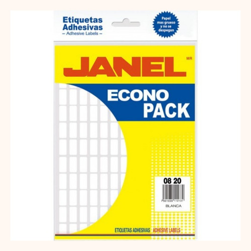 Etiqueta Adhesiva Janel Econo Pack Paquete C/20 