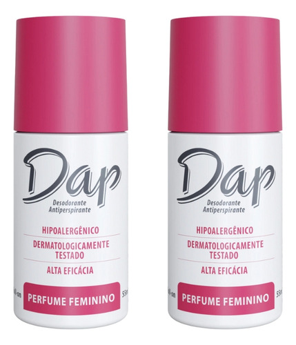 Desodorante Dap Roll-on Perfumado Feminino 55ml - Kit C/ 2un
