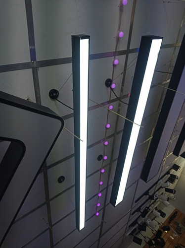 Lámparas Lineales Led Colgantes Modernas Luz Blanca