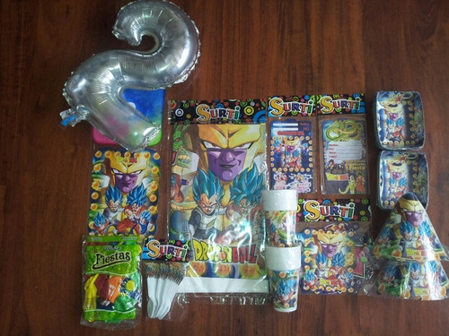 Set Decoracion Dragon Ball Z Fiesta 24 Niños 136 Art+obequio