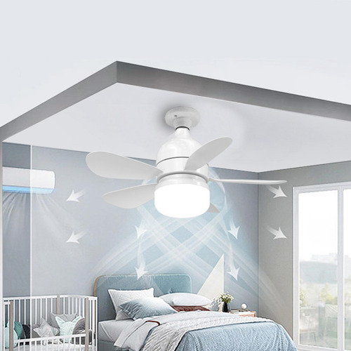 Ventilador Con Enchufe E27, Ventilador De Techo Con Luz, 3